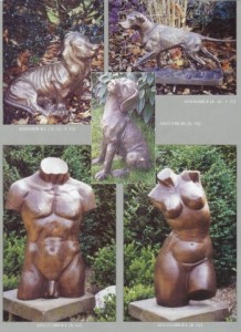 Harasimowicz ogrody - Figury z brązu -pies , korpusy mężczyzny i kobiety
